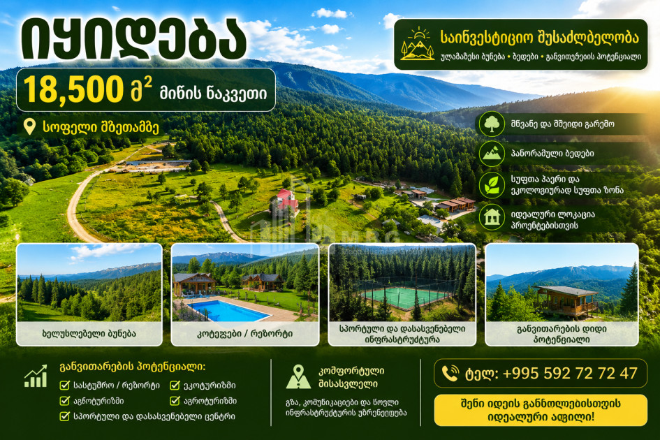 For Sale Country Land In on the Sun., Borjomi