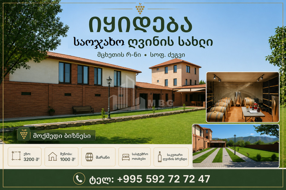 Продается Замок / Винный завод Коммерческий В Дзегви, Мцхета