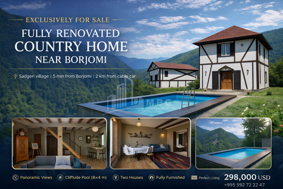 For Sale House Villa Sadgeri Borjomi Samtskhe   Javakheti