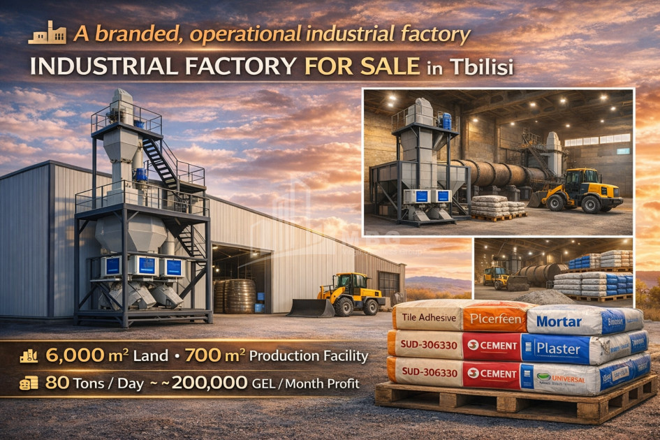 იყიდება ქარხანა კომერციული ფართი თბილისში