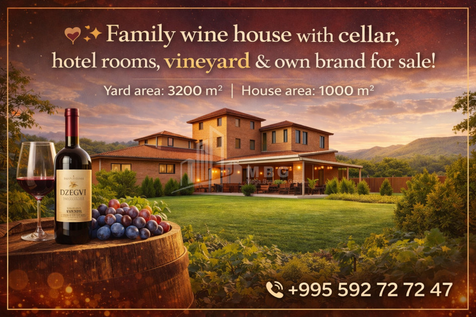 For Sale Chateau / Wine factory Commercial In Dzegvi, Mtskheta