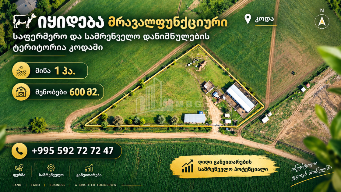 For Sale Production / warehousing space, Business yard Commercial In Koda, Tetritskaro
