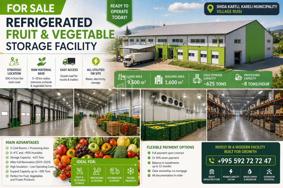 For Sale Refrigerator-freezer area Commercial In Ruisi, Kareli