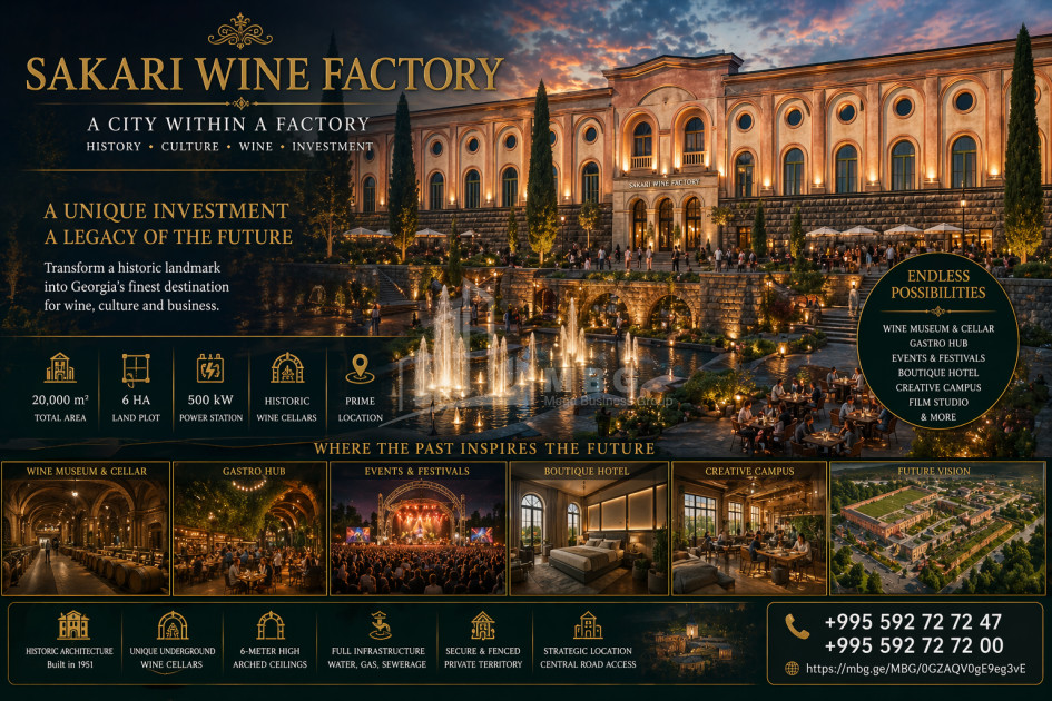 For Sale Chateau / Wine factory Commercial In the Village Argveta, Zestaponi