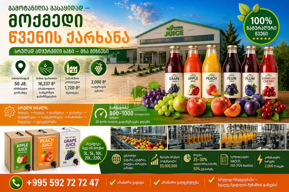 For Sale Factory Commercial In Shida Kartli