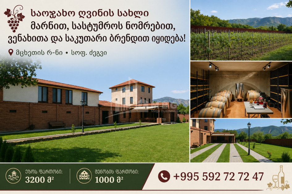 Продается Замок / Винный завод Коммерческий В Дзегви, Мцхета