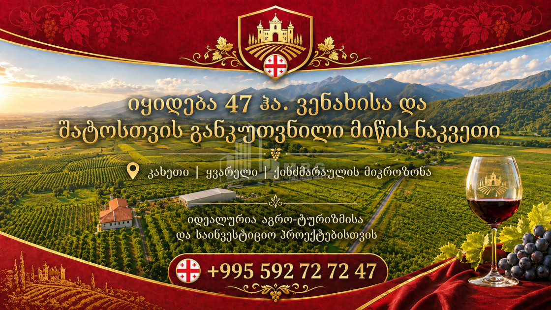 Продается Виноградник - Замковые Земля В Кварели