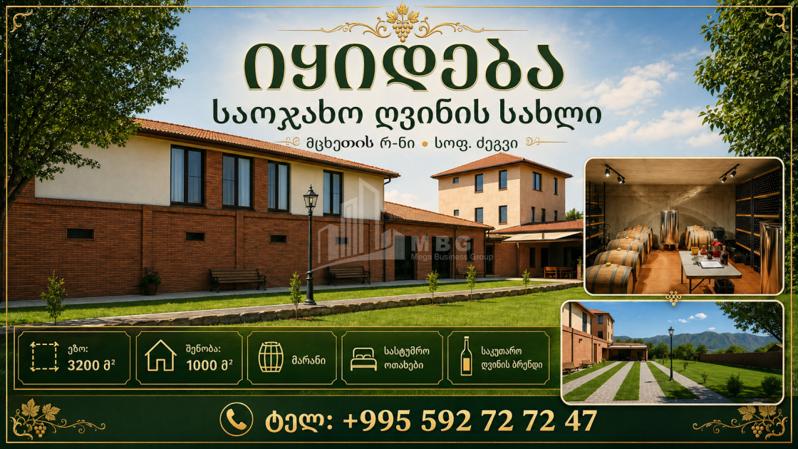 Продается Замок / Винный завод Коммерческий В Дзегви, Мцхета