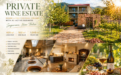 იყიდება შატო / ღვინის ქარხანა / მარანი კომერციული ფართი საგურამოში, მცხეთა