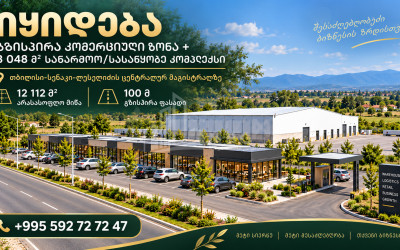 იყიდება საწარმოო/სასაწყობე ფართი, საქმიანი ეზო კომერციული ფართი ნოსირში, სენაკი