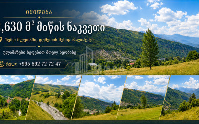 იყიდება სამოსახლო მიწის ნაკვეთი სოფელ მლეთაში, დუშეთი