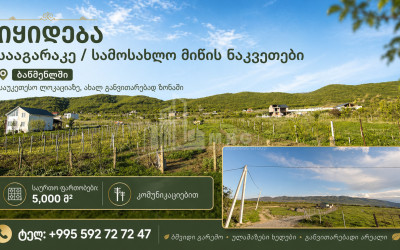 იყიდება სააგარაკე მიწის ნაკვეთი ბიწმენდში, მცხეთა
