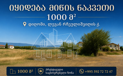 იყიდება სამოსახლო მიწის ნაკვეთი ლ. რჩეულიშვილის ქუჩაზე, სოფელი დიღომი