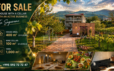 იყიდება შატო / ღვინის ქარხანა / მარანი კომერციული ფართი საგურამოში, მცხეთა